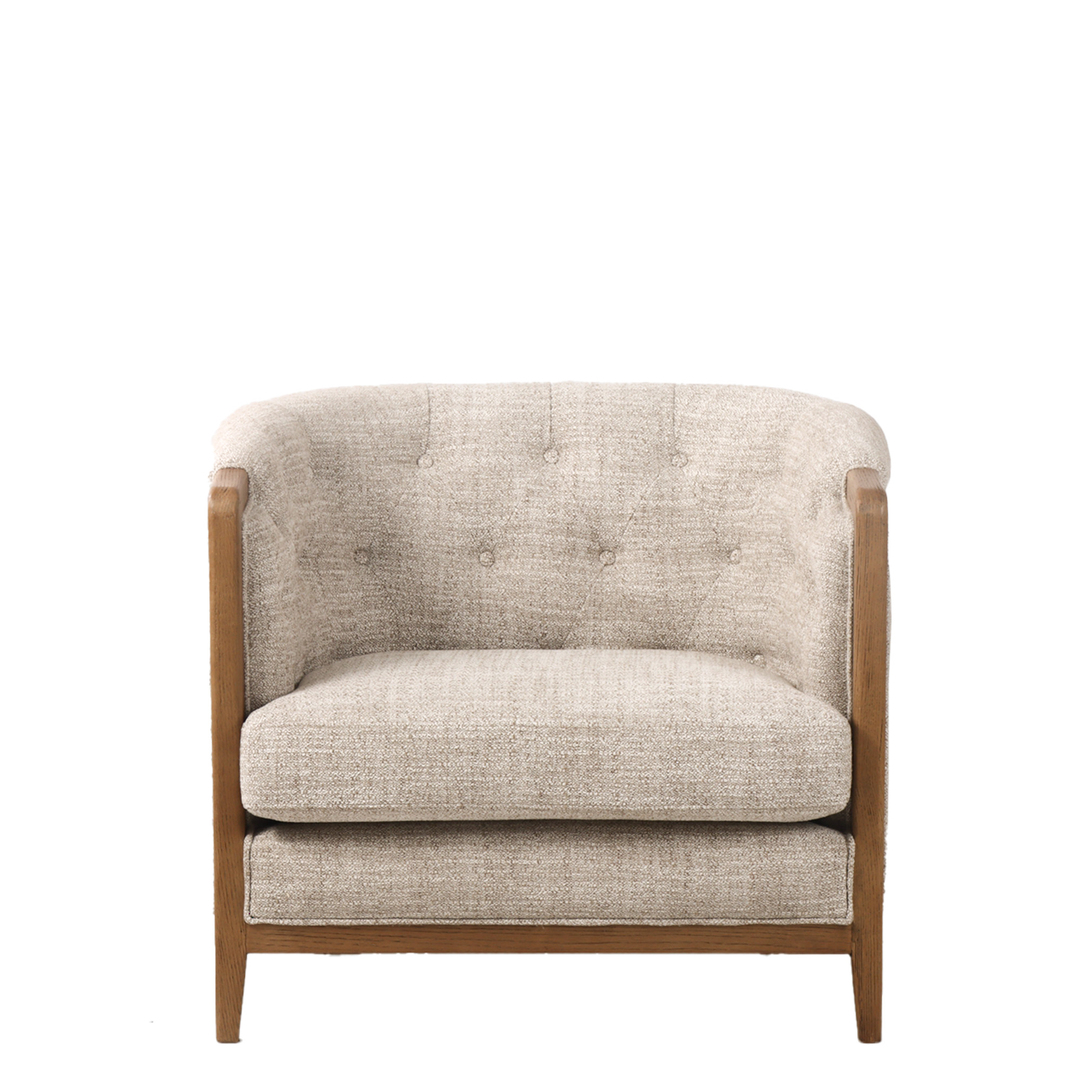 REGAL 1 SEATER SOFA - NATURAL WEAVE / HISTORY OAK image 1